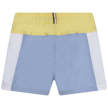Younger Boys Yellow & Blue Logo Swim Shorts