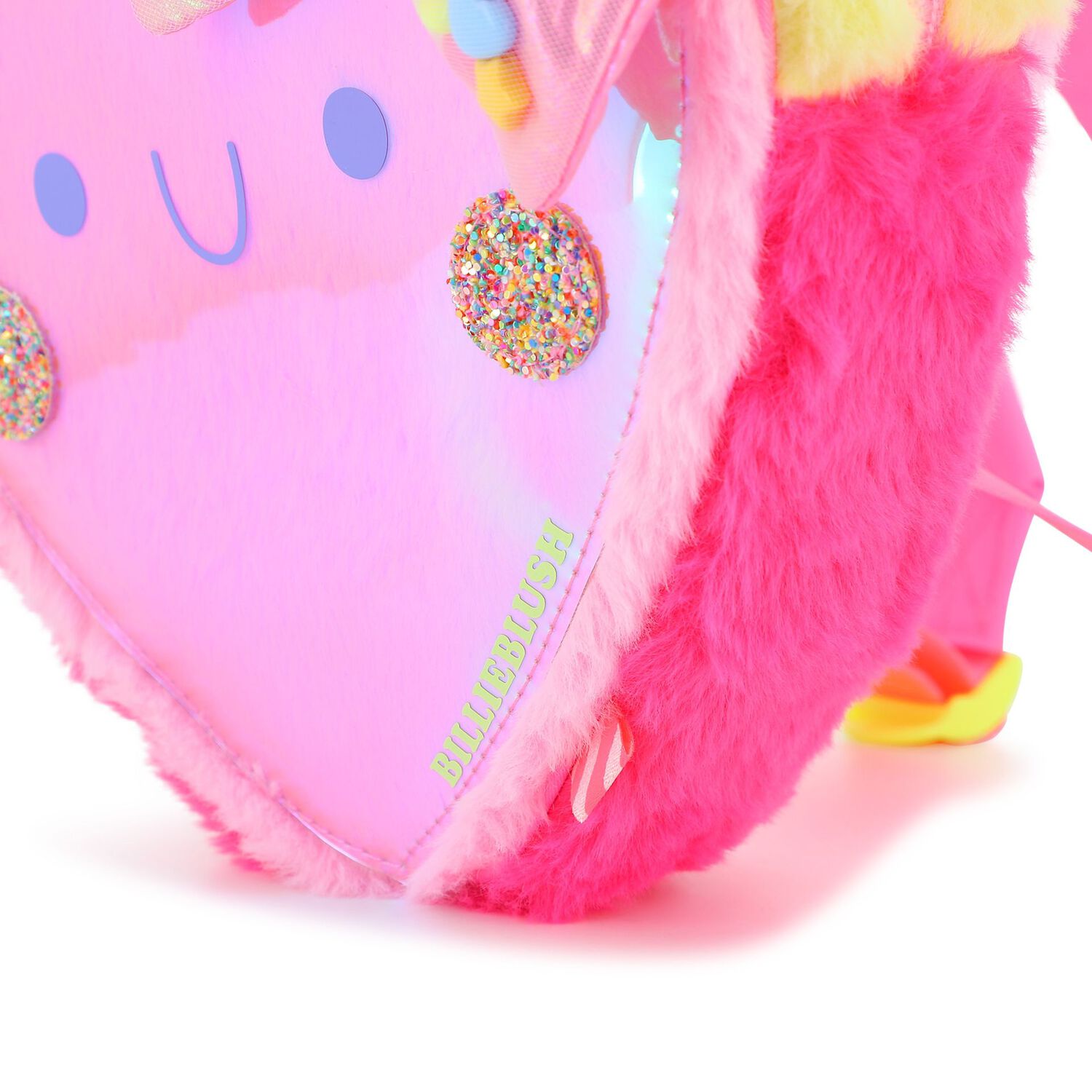 Girls Pink Heart Iridescent Backpack ( 22cm ), 1, hi-res