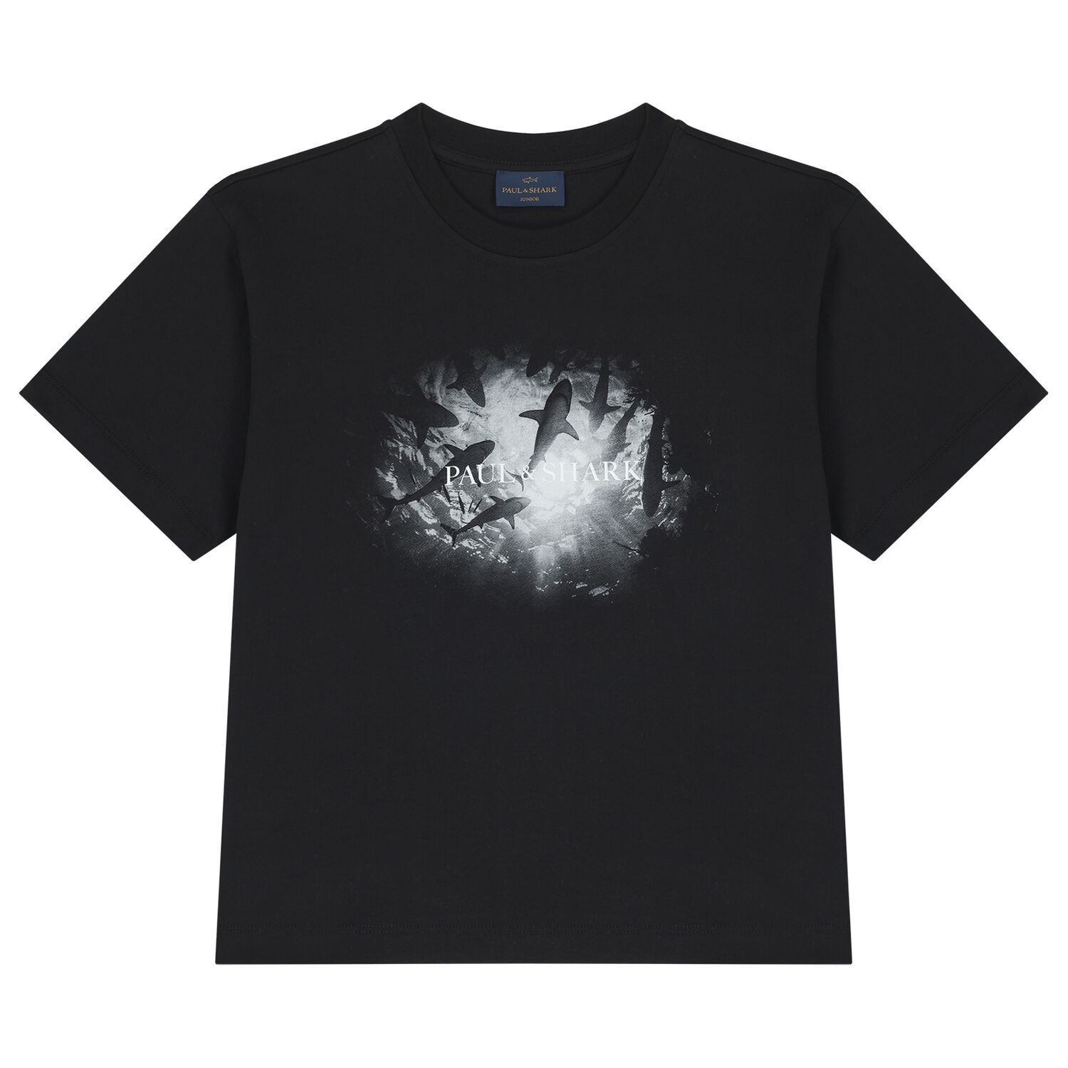 Boys Black Logo T-Shirt, 1, hi-res
