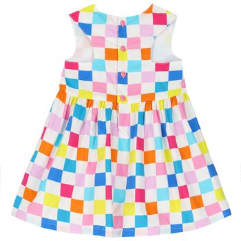 Girls Multi-Color Check Dress