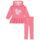 Girl Pink Hear Logo Leggings Set, 1, hi-res
