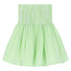 Girls Green & White Striped Skirt, 1, hi-res