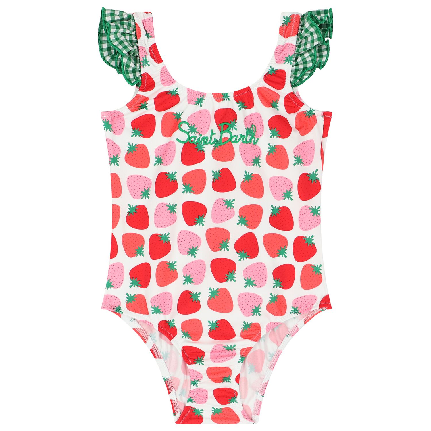 Girls Strawberry Print Swimsuit, 1, hi-res image number null