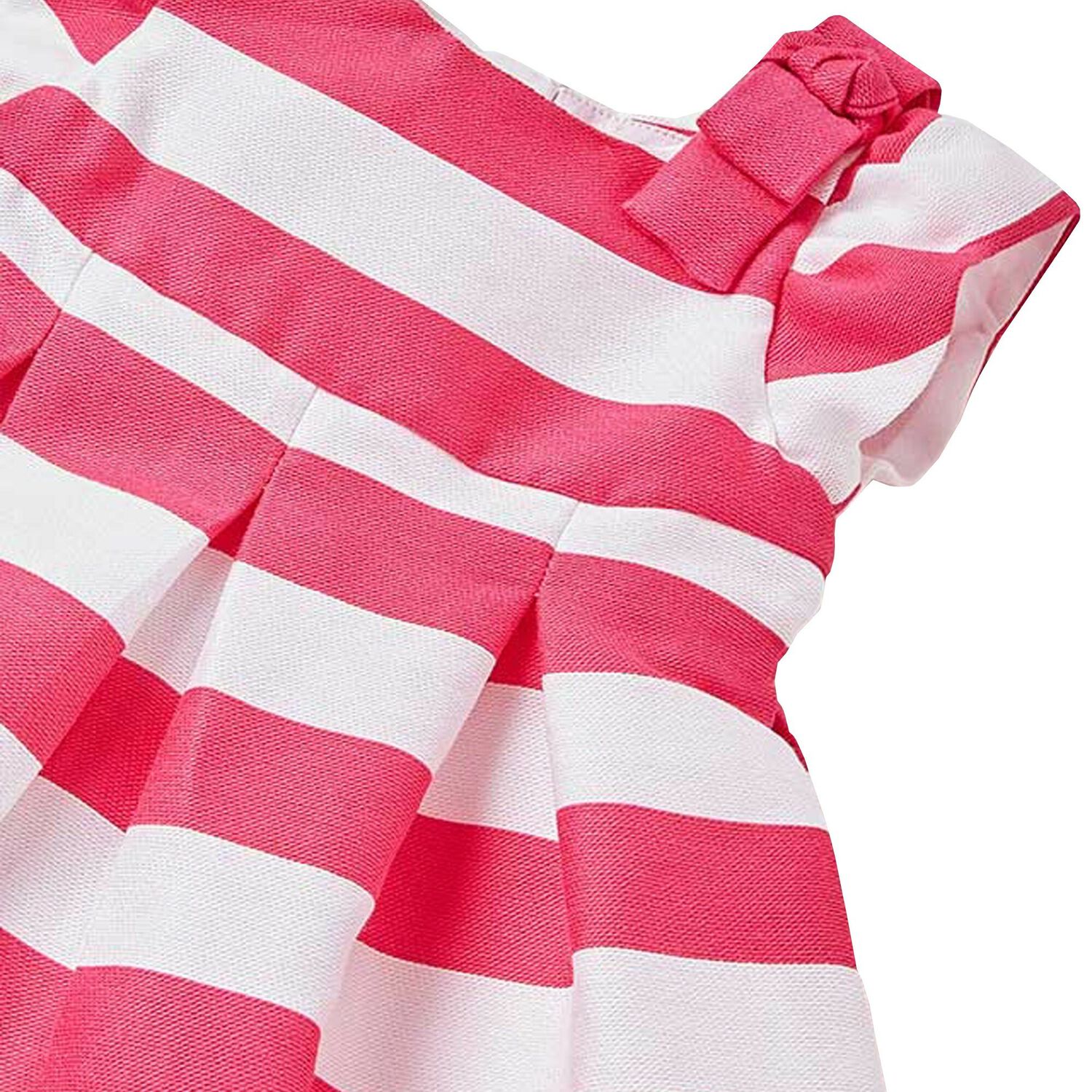 Younger Girls Pink & White Striped Dress, 1, hi-res