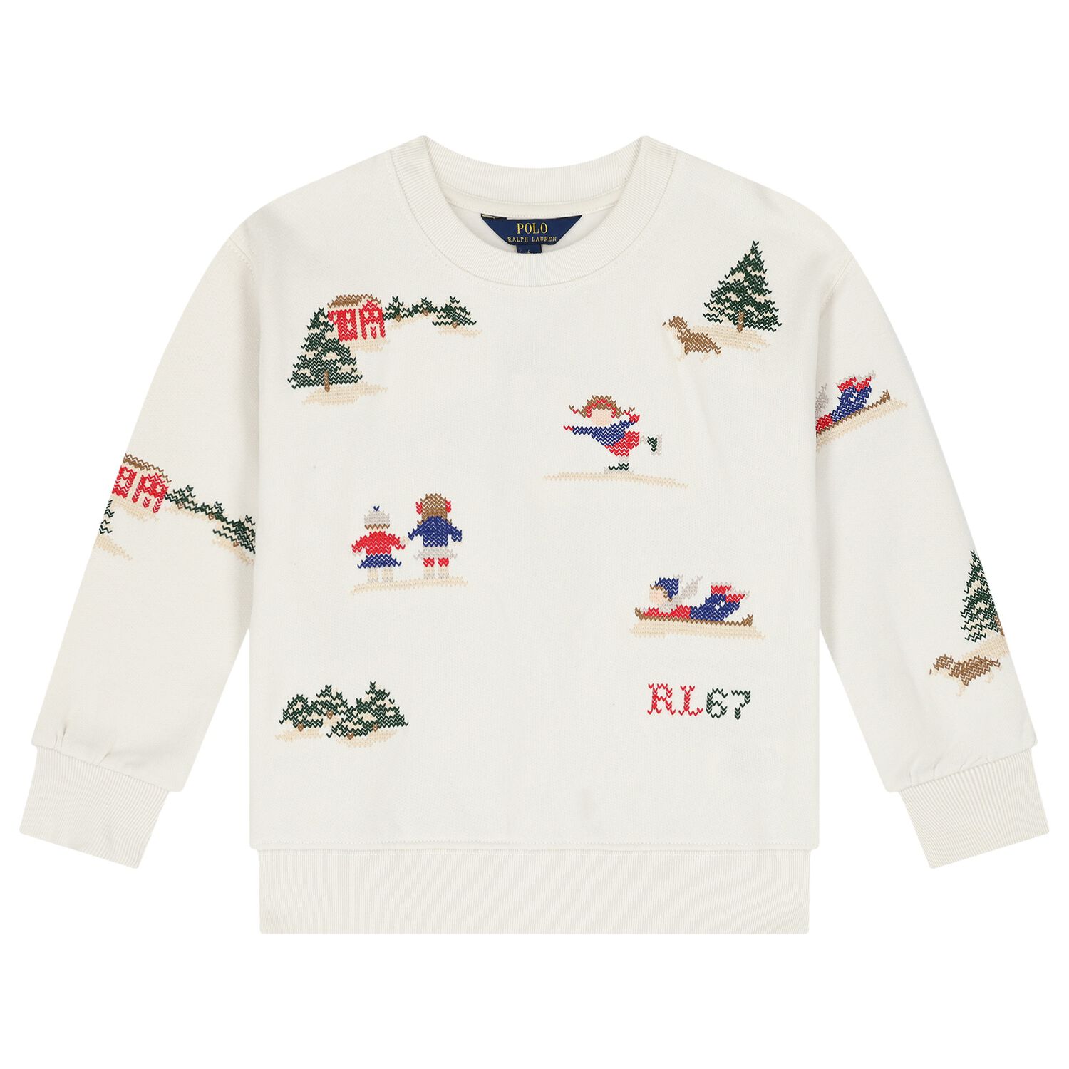 Girls Ivory Festive Sweatshirt, 1, hi-res image number null