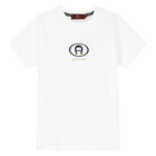 Boys White Logo T-Shirt, 1, hi-res