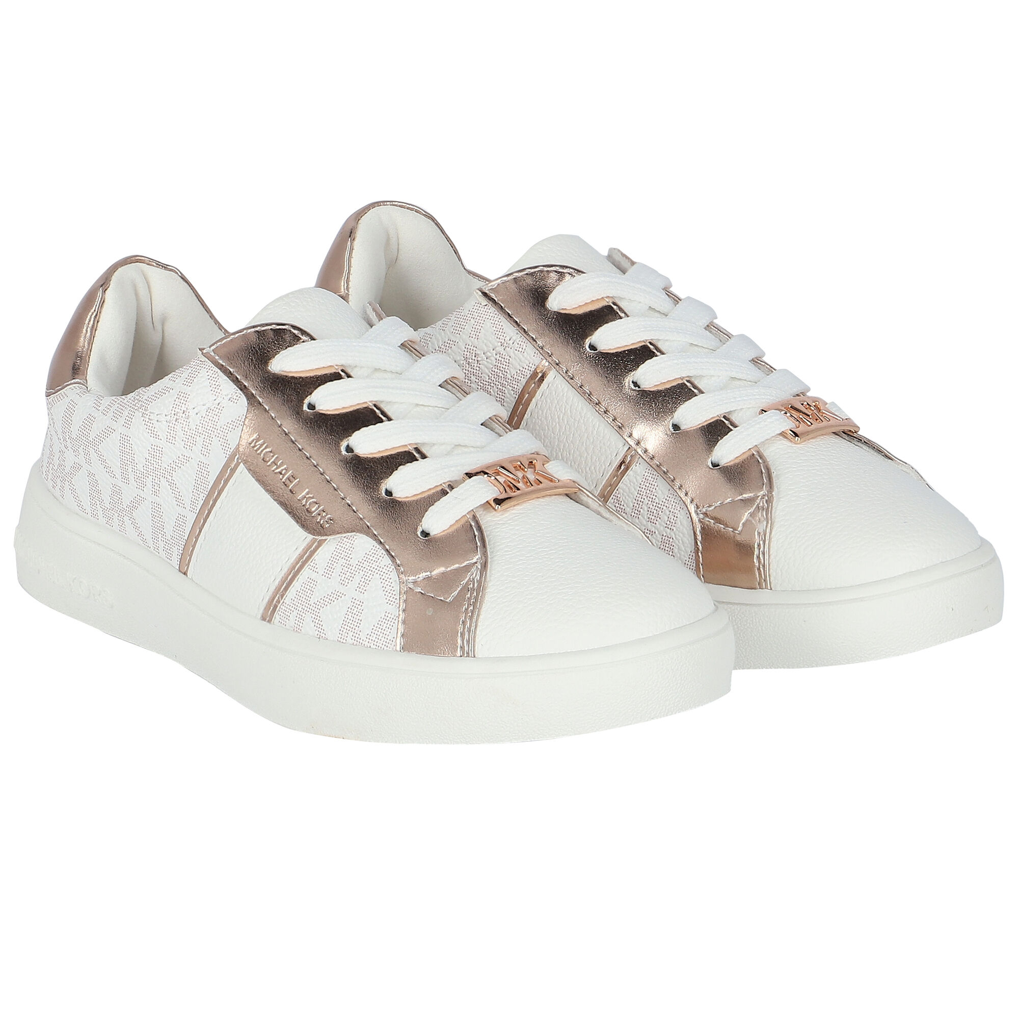 Michael kors white and rose gold sneakers sale