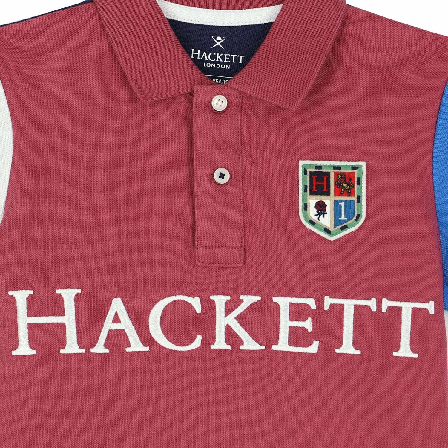 تيشيرت بولو بالشعار باللون العنابى للاولاد, 1, hi-res