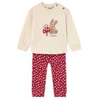 Younger Girls Ivory & Red Leggings Set, 1, hi-res