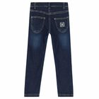 Boys Navy Logo Jeans, 1, hi-res