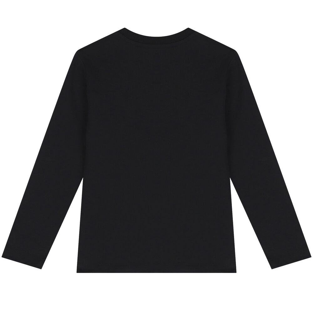 Moschino Black Teddy Bear Logo Long Sleeve Top Junior Couture UAE
