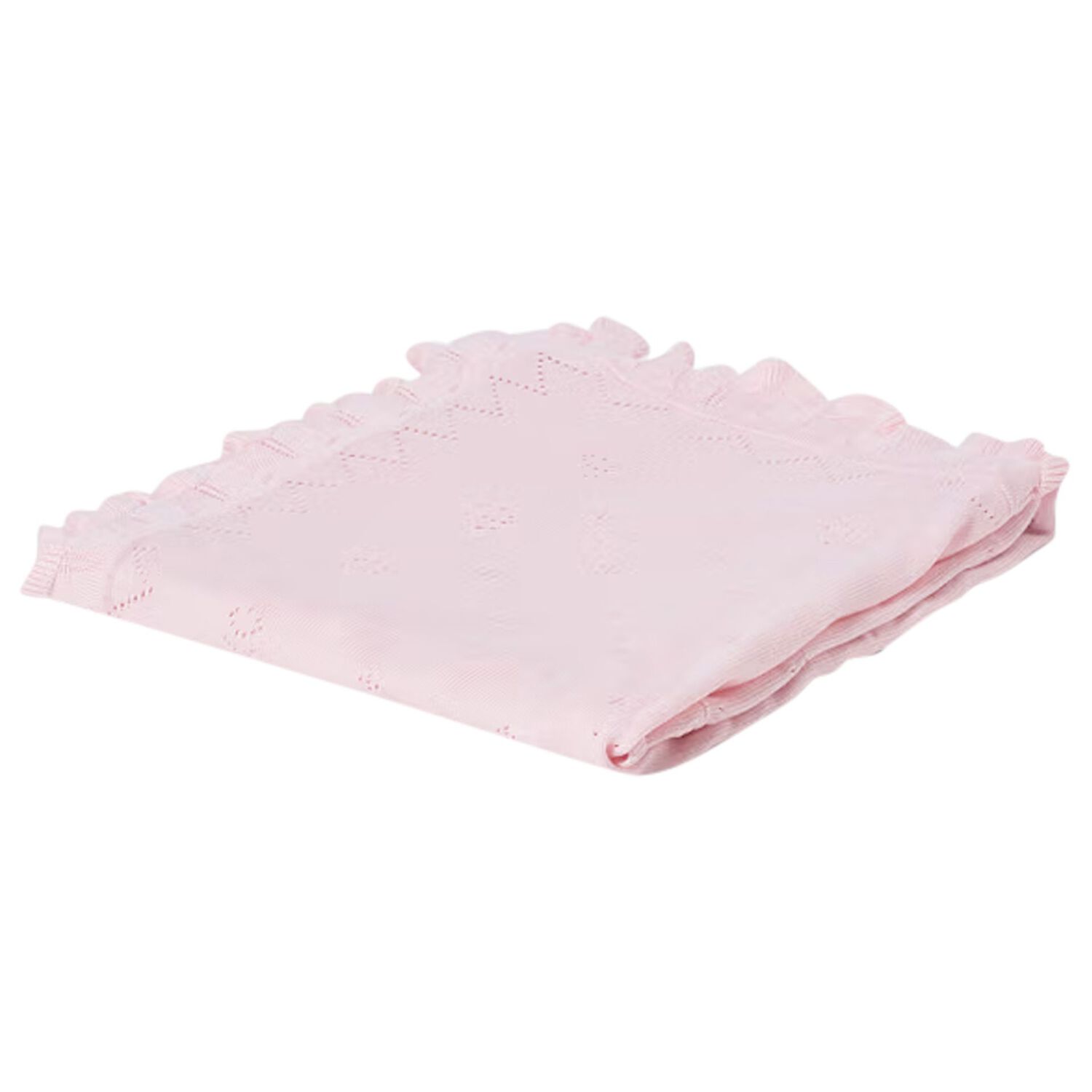 Baby Girls Pink Knitted Blanket, 2, hi-res