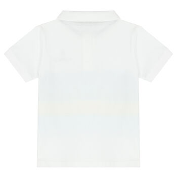 Younger Boys White Spray Paint Polo Shirt