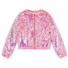 Girls Pink Sequin Jacket, 1, hi-res