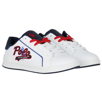 Boys White Logo Trainers