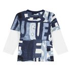 بدلة رياضية بشعار أزرق للأولاد الصغار, 2, hi-res