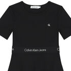 فستان بنات بالشعار باللون الاسود, 1, hi-res