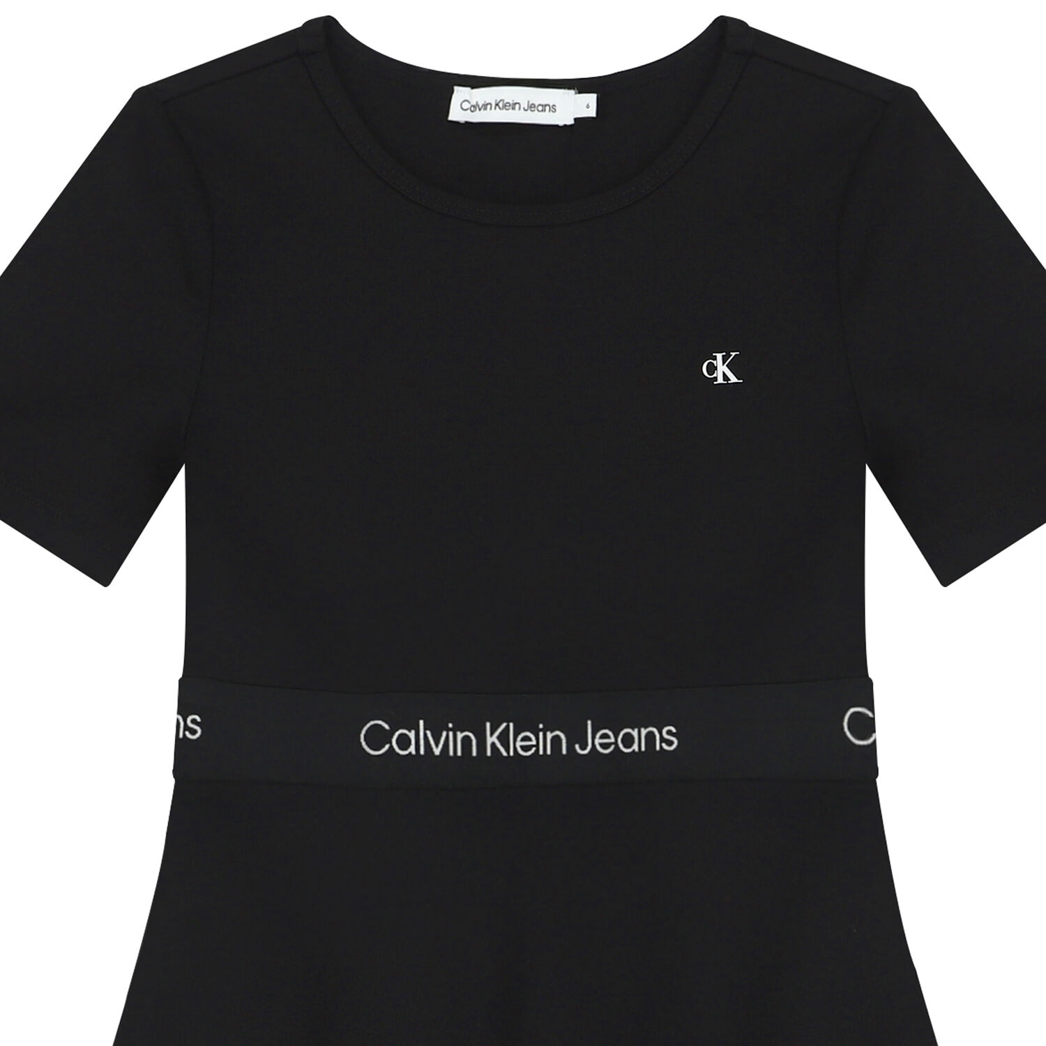 فستان بنات بالشعار باللون الاسود, 1, hi-res