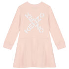 Girls Pink Logo Dress, 1, hi-res