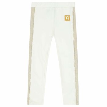 Girls Ivory Logo Leggings