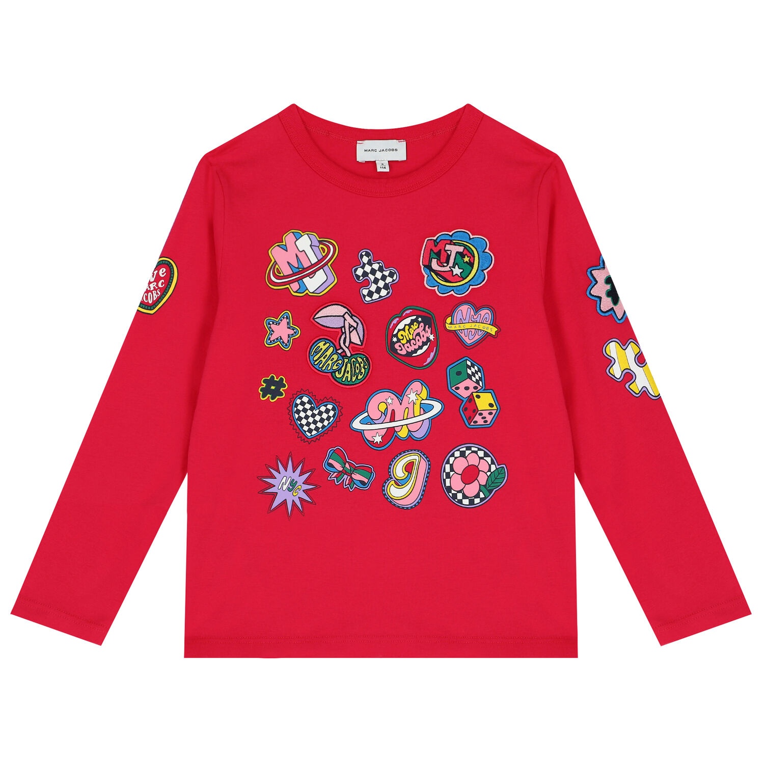 Girls Pink Logo Long Sleeve Top, 1, hi-res