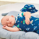 طقم دونغري بطبعة ديناصور باللون الأزرق للاولاد, 1, hi-res