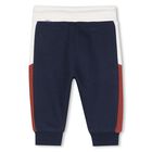 Younger Boys Navy Blue Logo Joggers, 3, hi-res