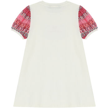 Girls Ivory Logo Dress