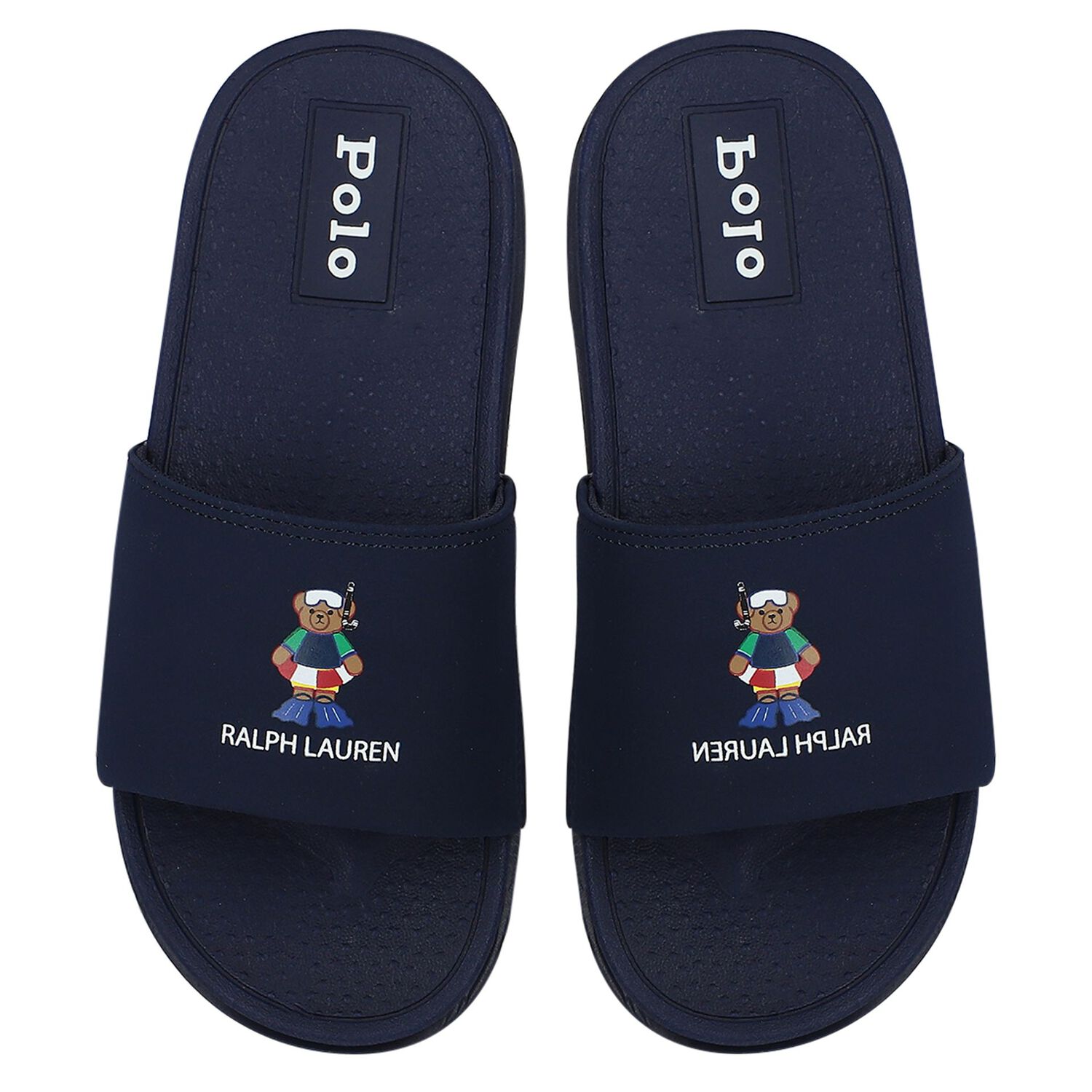 Boys Navy Blue Logo Sliders, 1, hi-res