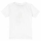 Younger Boys White & Gold Logo T-Shirt, 2, hi-res