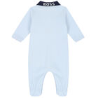 Baby Boys Blue Logo Babygrow, 1, hi-res