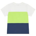 Boys White, Green, & Navy Blue Shorts Set, 1, hi-res