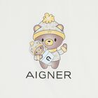 Baby Boys Ivory & Blue Teddy Bear Logo Blanket, 2, hi-res