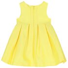 Younger Girls Yellow Satin Dress, 1, hi-res