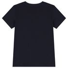 Boys Navy Blue Teddy Bear Logo T-Shirt, 2, hi-res