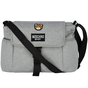 Grey Teddy Bear Logo Baby Changing Bag