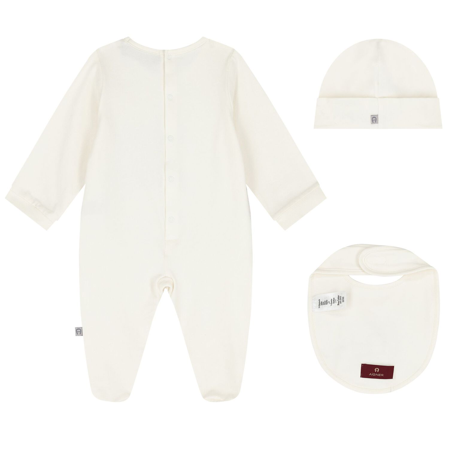 Ivory & Gold Logo Babygrow Gift Set, 1, hi-res