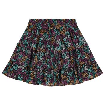 تنورة سوداء مزهرة للبنات