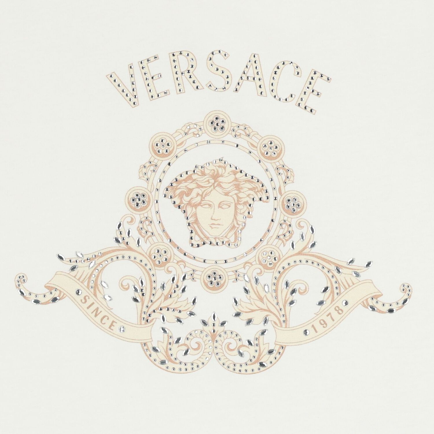 تيشيرت بنات بشعار ميدوسا باللون الأبيض, 1, hi-res