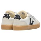 White & Grey Leather & Suede Trainers, 1, hi-res