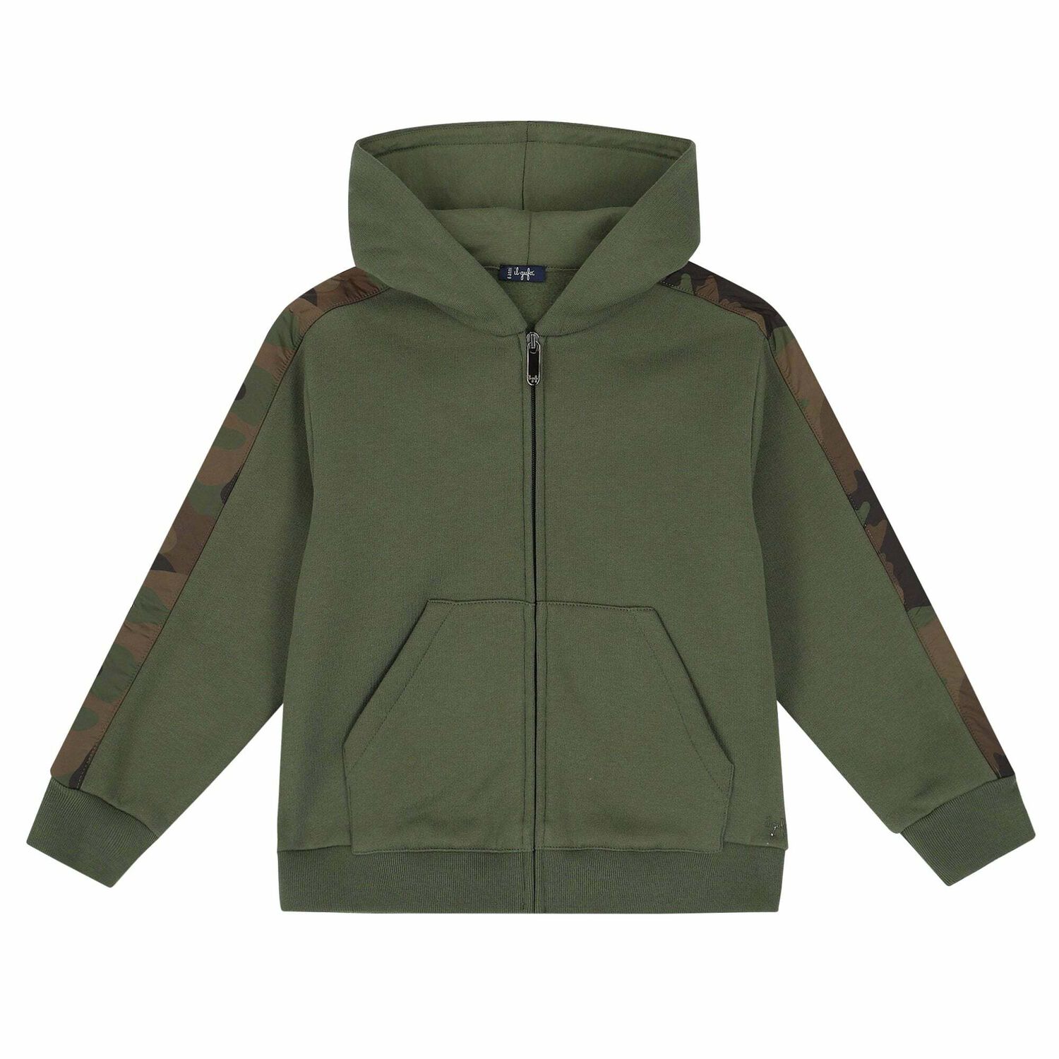 Boys Green Logo Zip Up Top, 1, hi-res image number null