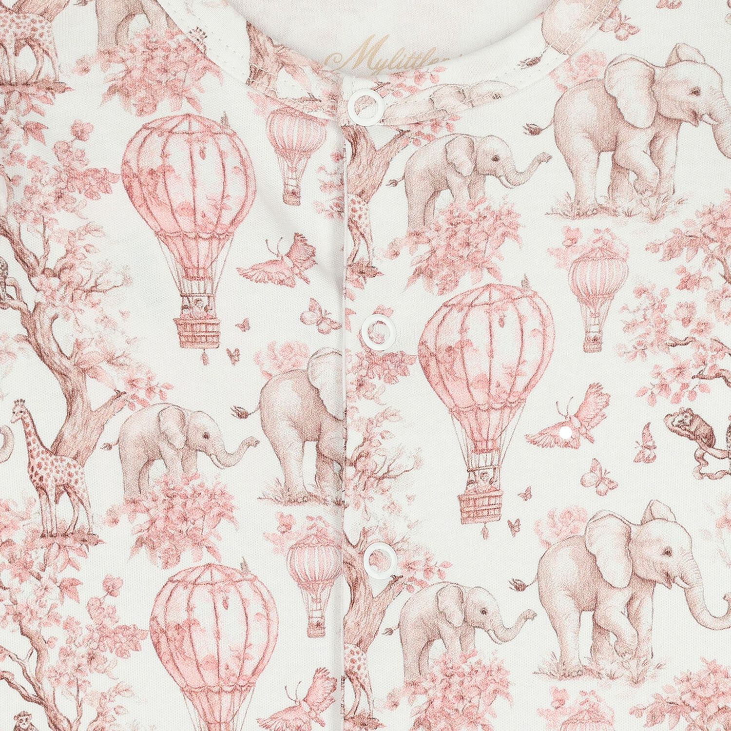 Baby Girls White & Pink Africa Babygrow Gift Set  , 1, hi-res