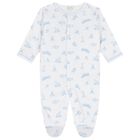 Baby Boys White & Blue Vintage Toy Treasures Babygrow, 1, hi-res