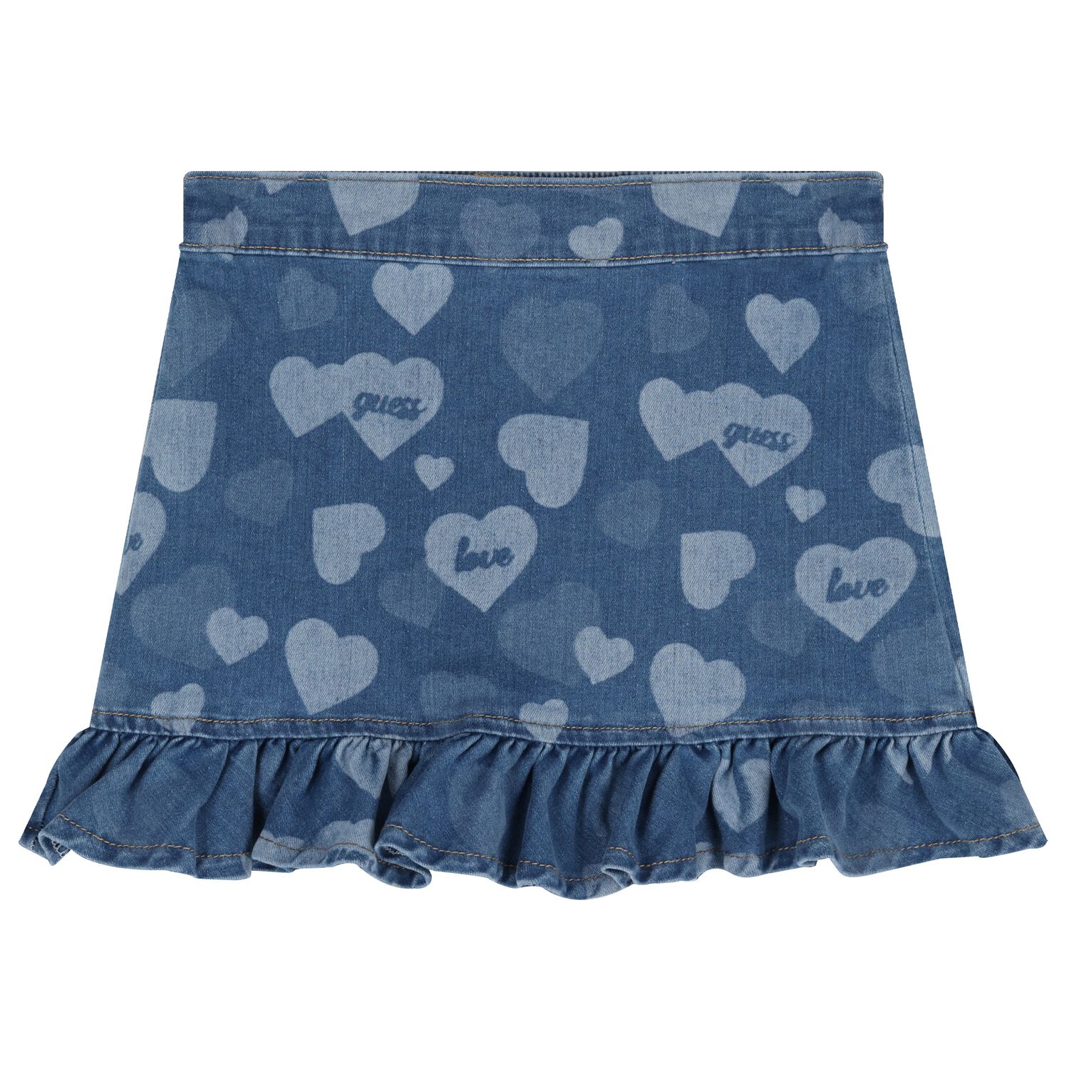 Girls Blue Logo Denim Skirt, 1, hi-res image number null