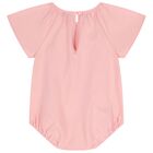 Baby Girls Pink Teddy Bear Bodysuit, 1, hi-res