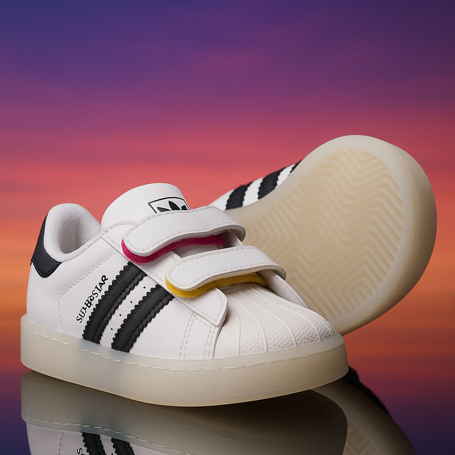 White & Black Superstar Led Lights Trainers, 1, hi-res image number null