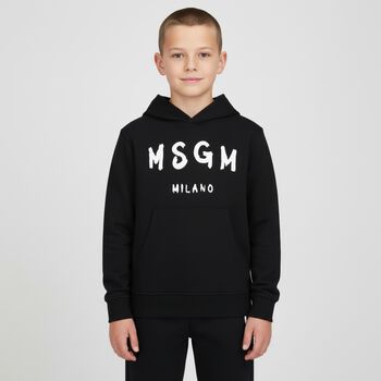 Black Logo Hooded Top