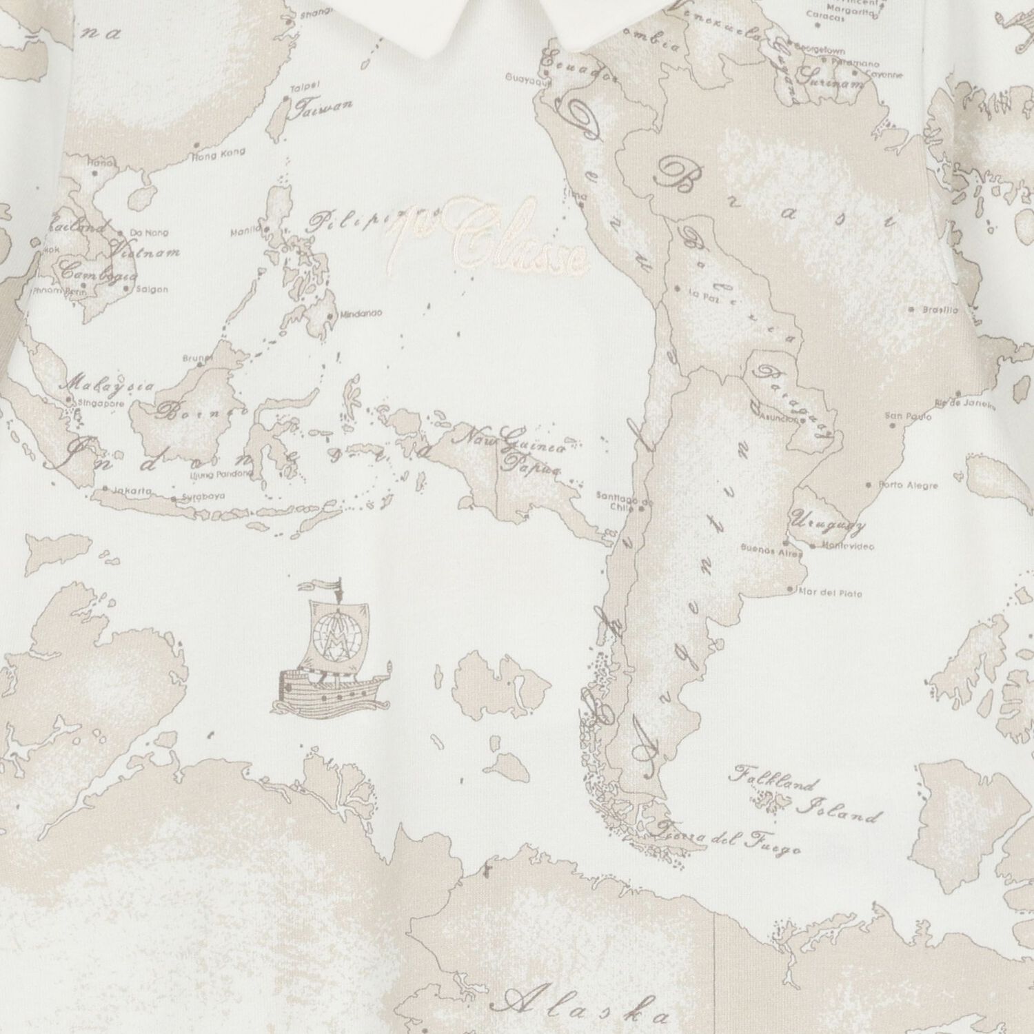 طقم هدايا لملابس الأطفال بتصميم خريطة جغرافية باللونين العاجي والبيج, 3, hi-res