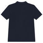 Boys Navy Blue Logo Polo Shirt, 1, hi-res