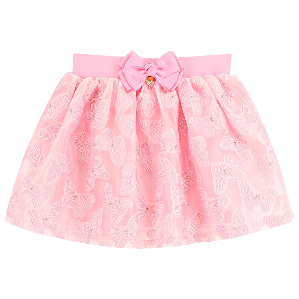 Angel's Face Girls Pink Butterfly Jacquard Skirt | Junior Couture UAE